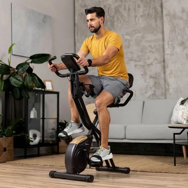 Велотренажер Hop-Sport HS-3030X Apeks X-Bike чорно-золотистий 10088 фото