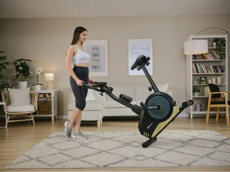 Велотренажер Hop-Sport HS-2080 Spark чорно-золотистий (2020) 10040 фото