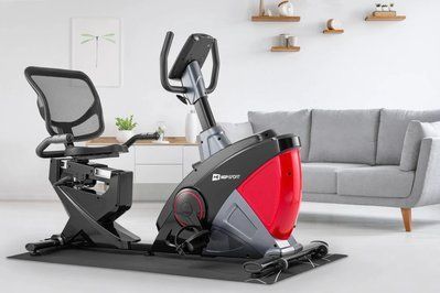 Горизонтальный велотренажер Hop-Sport HS-070L Helix красный iConsole+ 10096 фото