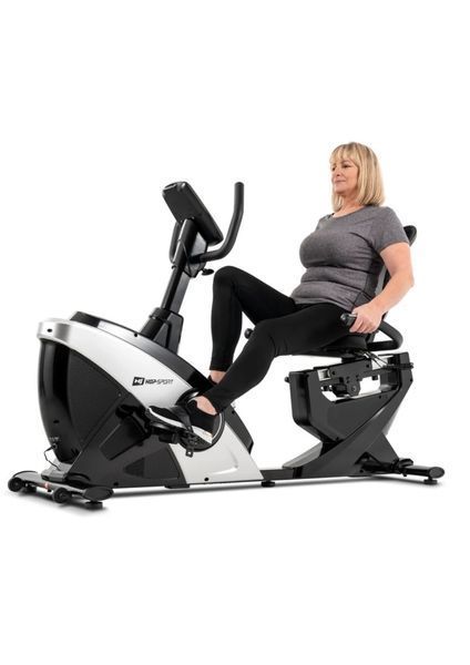 Горизонтальный велотренажер Hop-Sport HS-070L Helix серебристый iConsole+ 10099 фото