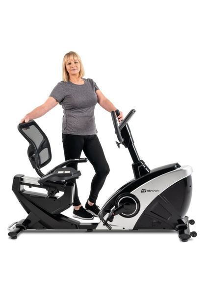 Горизонтальный велотренажер Hop-Sport HS-070L Helix серебристый iConsole+ 10099 фото