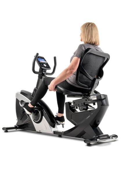 Горизонтальный велотренажер Hop-Sport HS-070L Helix серебристый iConsole+ 10099 фото