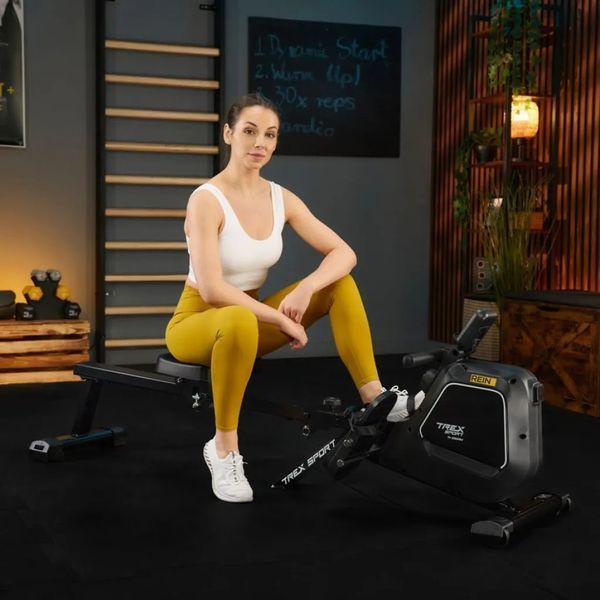 Гребний тренажер Trex Sport TX-580RM Rein чорний 10114 фото