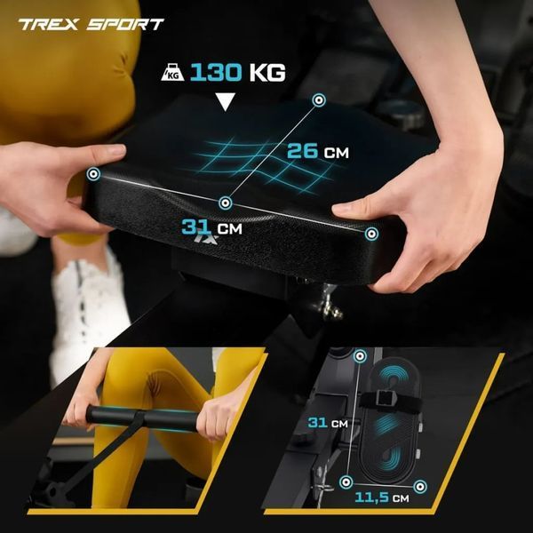 Гребний тренажер Trex Sport TX-580RM Rein чорний 10114 фото